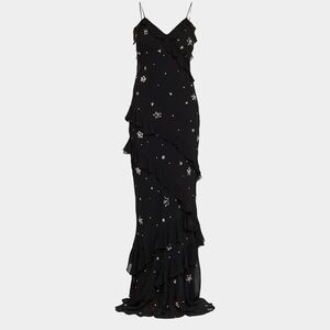 LOVESHACKFANCY Rialto Crystal Star Embellished Maxi Dress